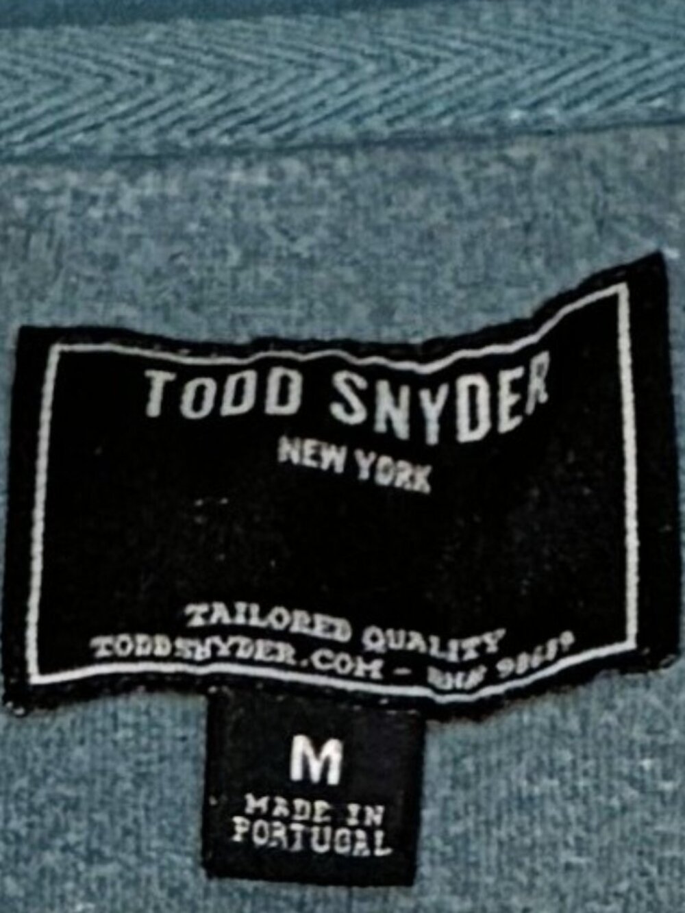 Todd Snyder Piped Velour Polo Long Sleeve Shirt Blair Blue/Teal Size Medium - Picture 4 of 6